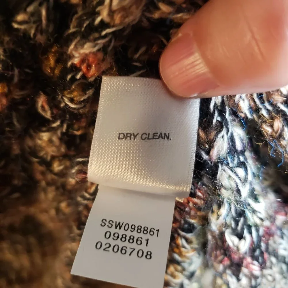 J Jill Marled Duster Cardigan Multicolor Brown 1 Button Sweater Womens Large - Picture 7 of 10
